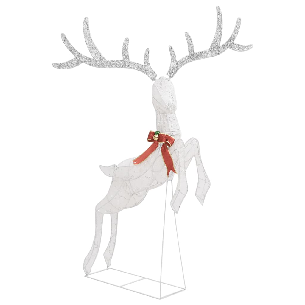 Kerstversiering Vliegend Rendier Koudwit 120 Led's Zilverkleurig