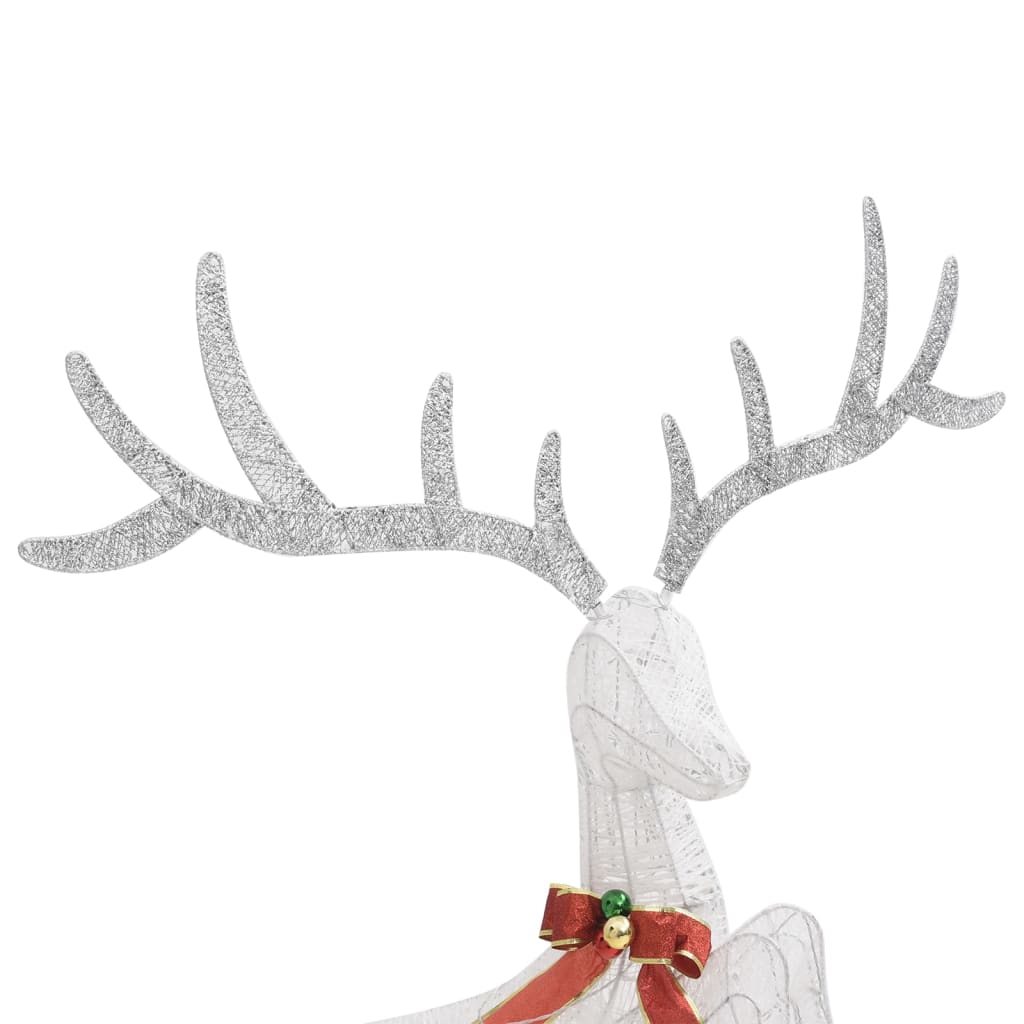 Kerstversiering Vliegend Rendier Koudwit 120 Led's Zilverkleurig