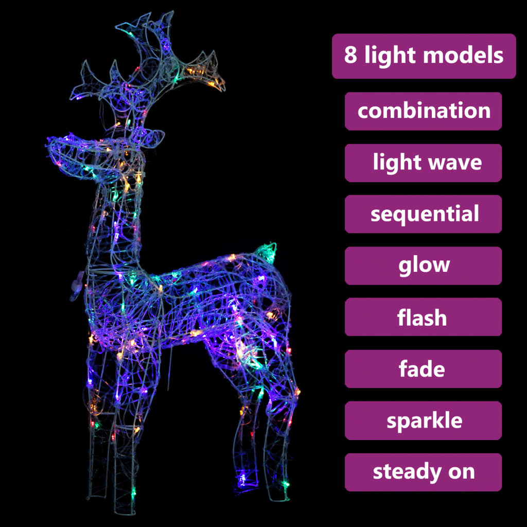 Kerstversiering Rendier 90 Led's 60X16X100 Cm Acryl