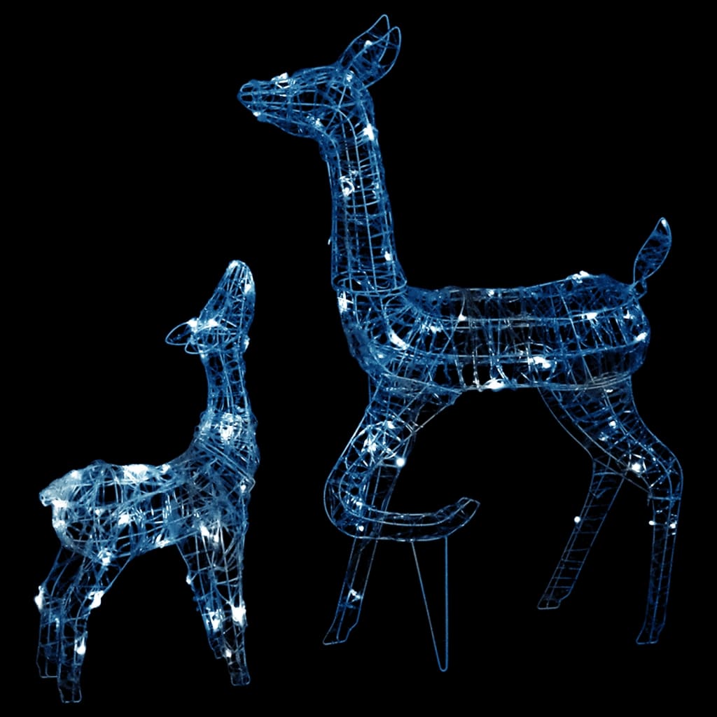 Kerstversiering Rendierfamilie 160 Led's Koudwit Acryl