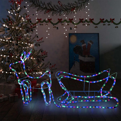 Buitenkerstversiering Rendier En Slee 252 Led's