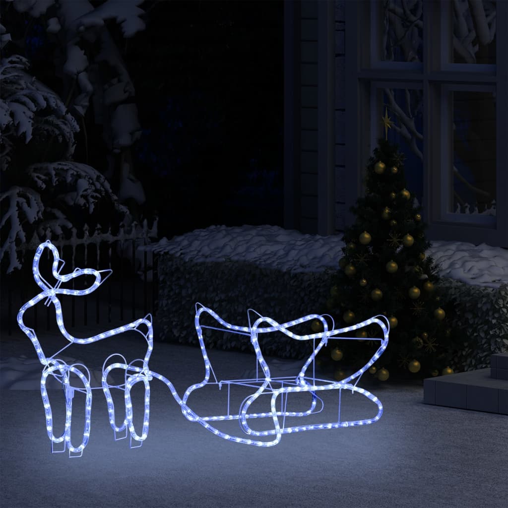 Buitenkerstversiering Rendier En Slee 252 Led's