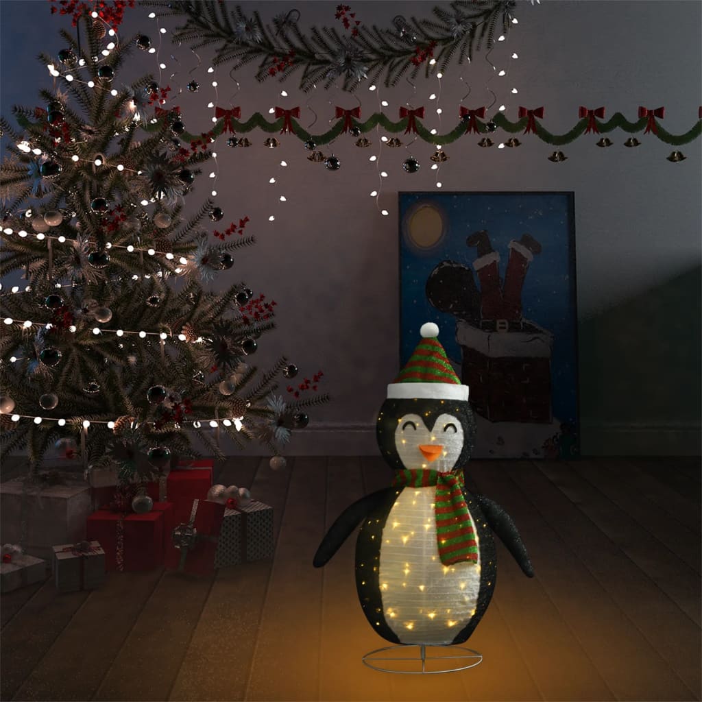 Kerstpinguïn Decoratief Led 60 Cm Luxe Stof