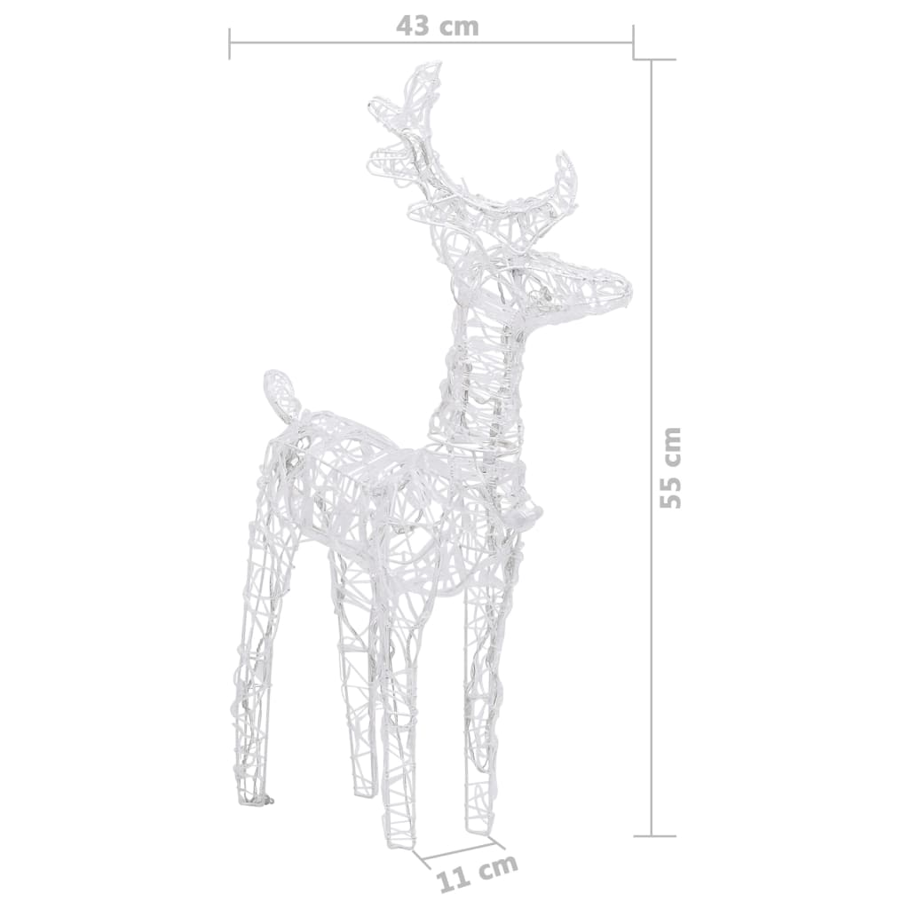 Kerstdecoratie Rendieren En Slee 280X28X55 Cm Acryl