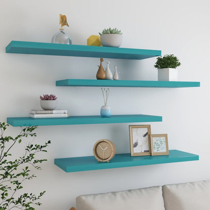 Wandschappen Zwevend 4 St 90X23,5X3,8 Cm Mdf Blauw