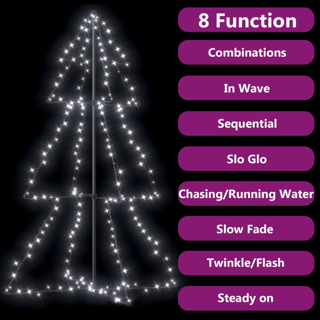 Kegelkerstboom 200 Led's Binnen En Buiten 98X150 Cm