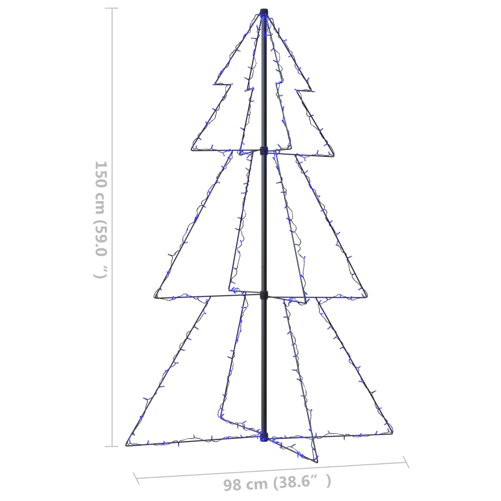 Kegelkerstboom 200 Led's Binnen En Buiten 98X150 Cm