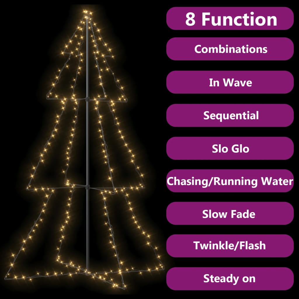 Kegelkerstboom 240 Led's Binnen En Buiten 118X180 Cm