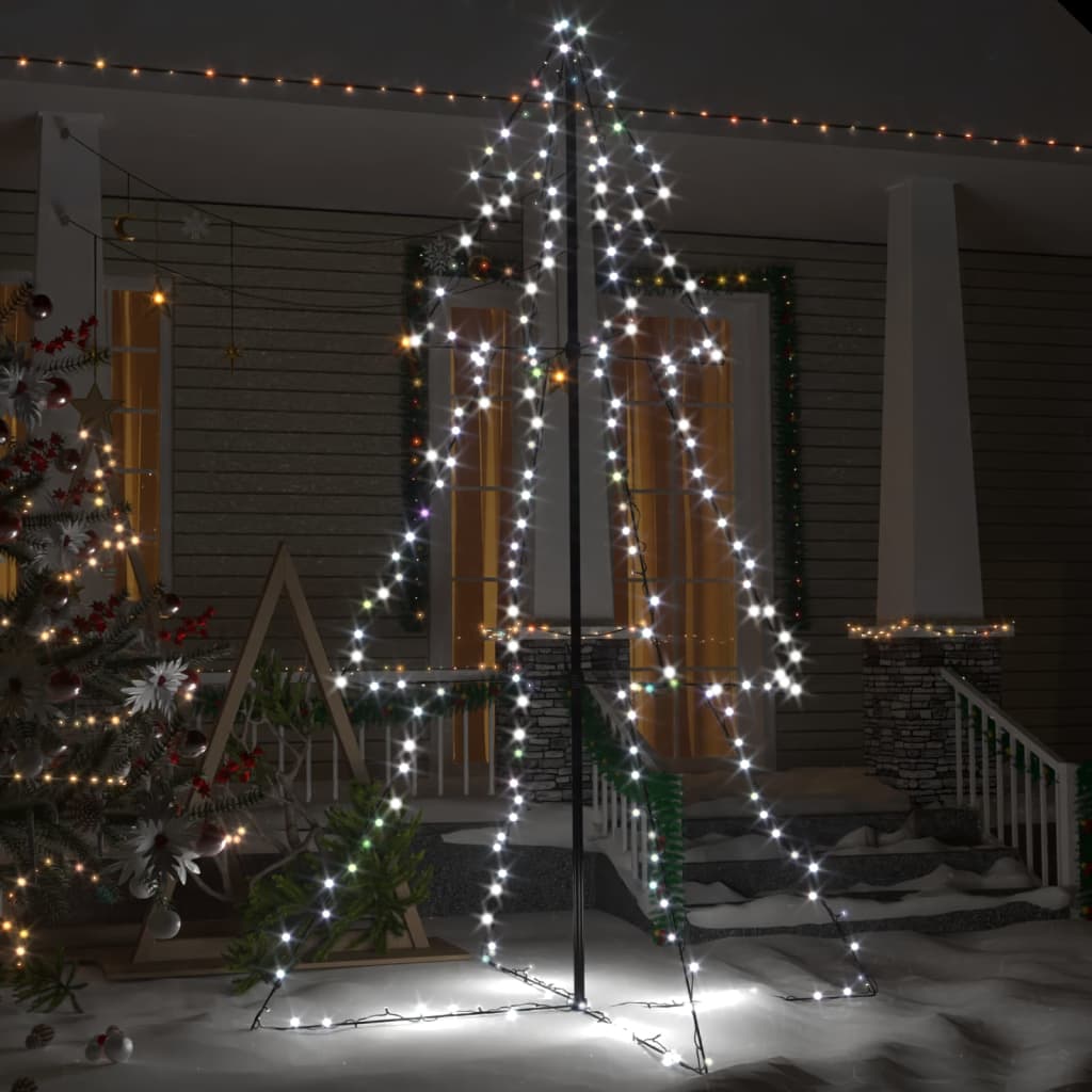 Kegelkerstboom 240 Led's Binnen En Buiten 118X180 Cm