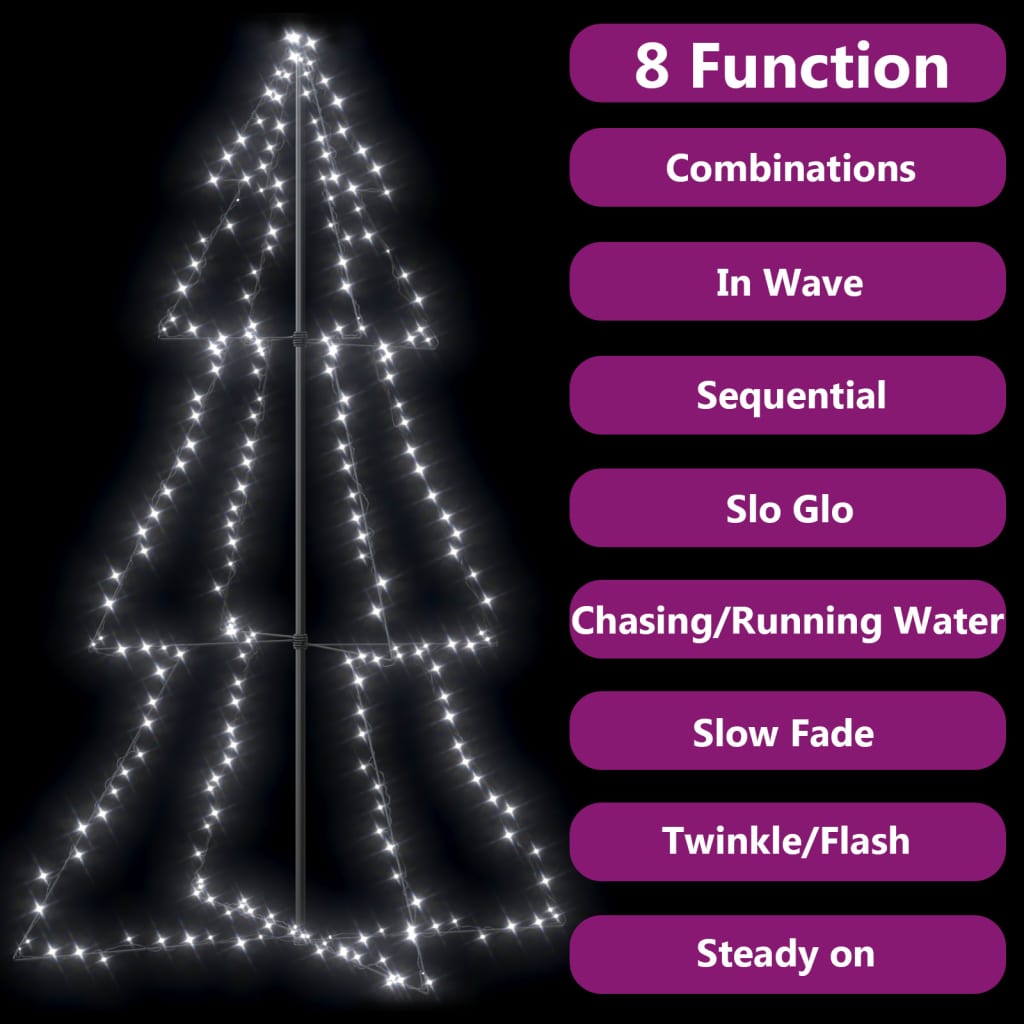 Kegelkerstboom 240 Led's Binnen En Buiten 118X180 Cm