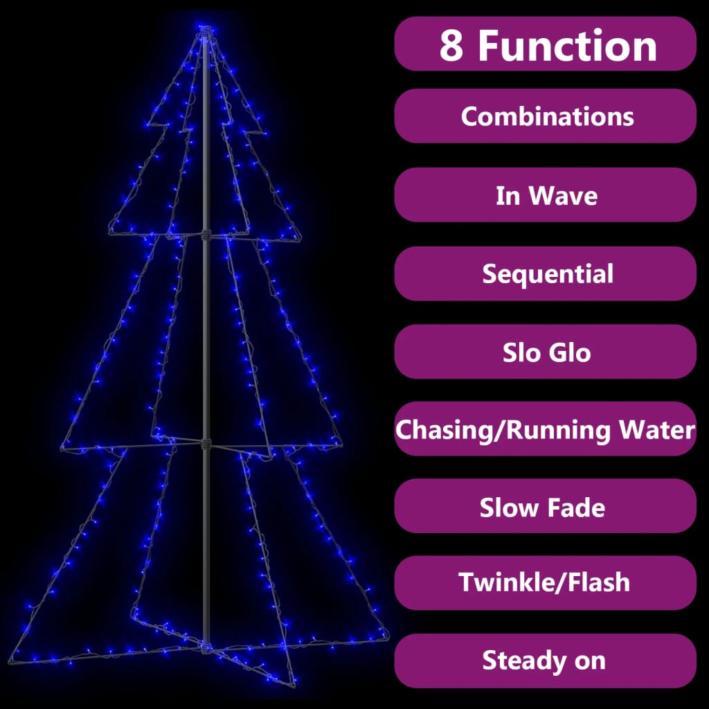 Kegelkerstboom 240 Led's Binnen En Buiten 118X180 Cm
