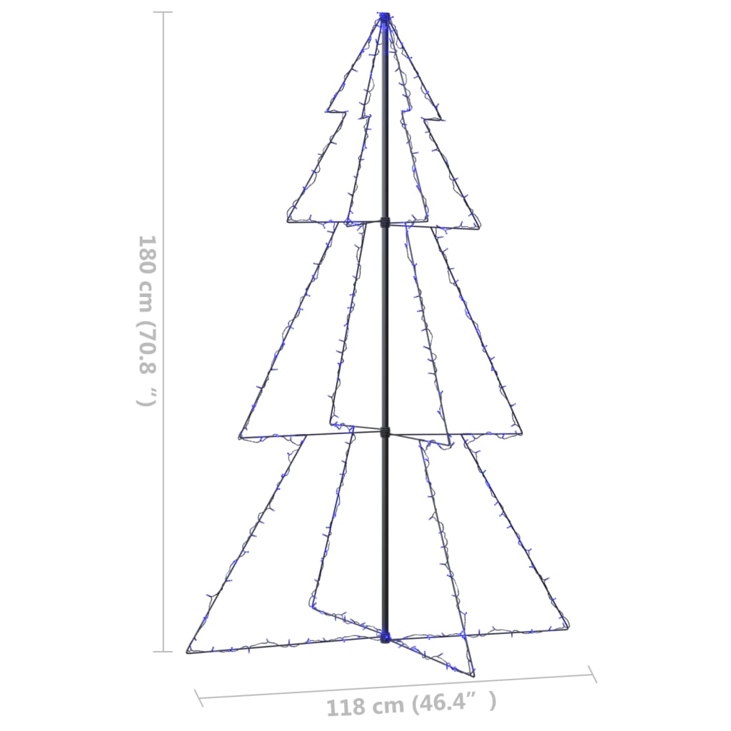 Kegelkerstboom 240 Led's Binnen En Buiten 118X180 Cm