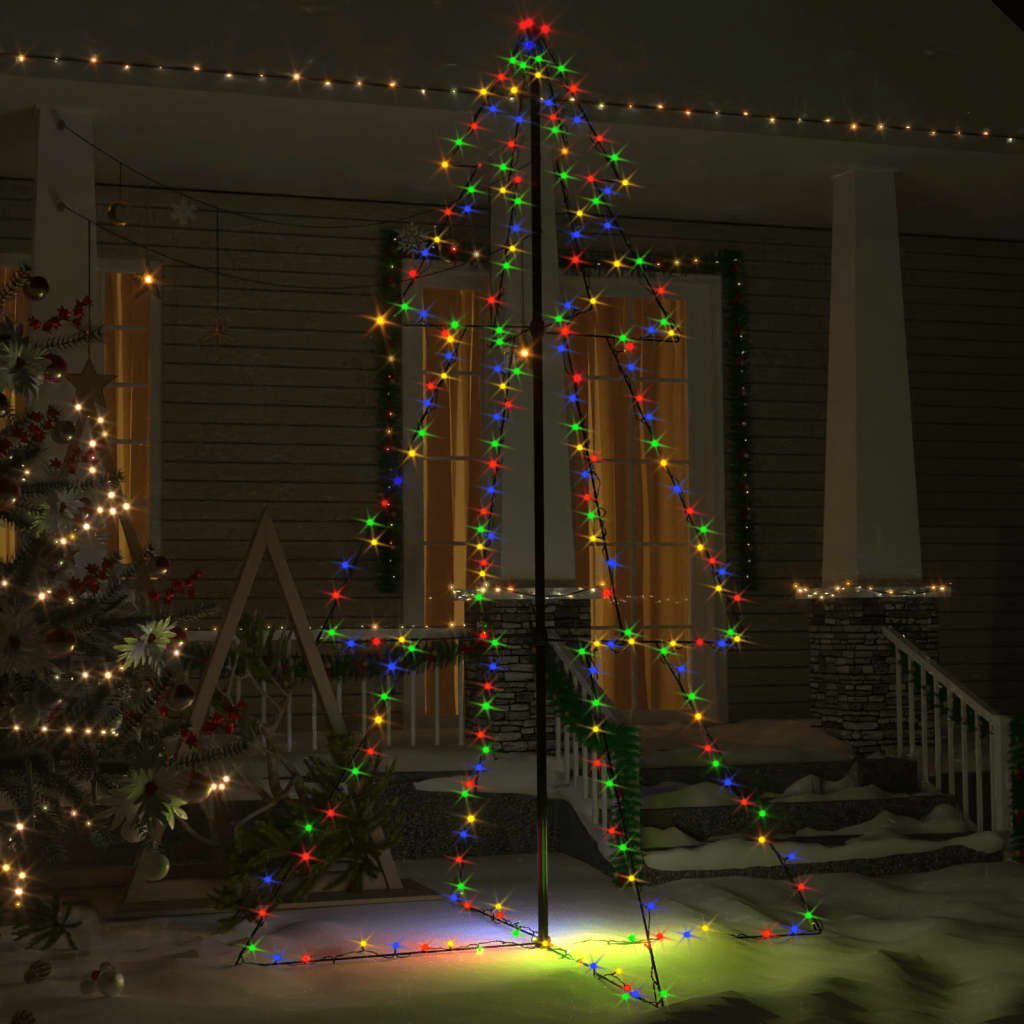 Kegelkerstboom 240 Led's Binnen En Buiten 118X180 Cm