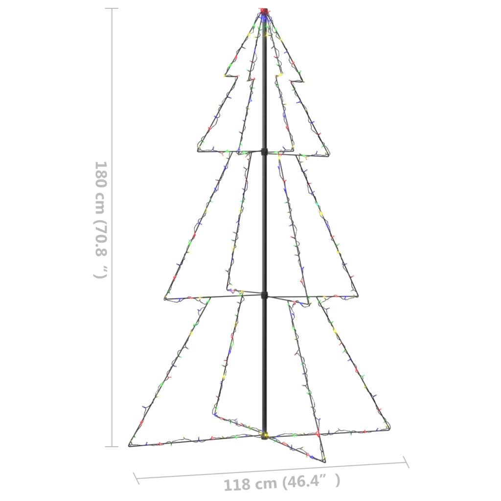 Kegelkerstboom 240 Led's Binnen En Buiten 118X180 Cm