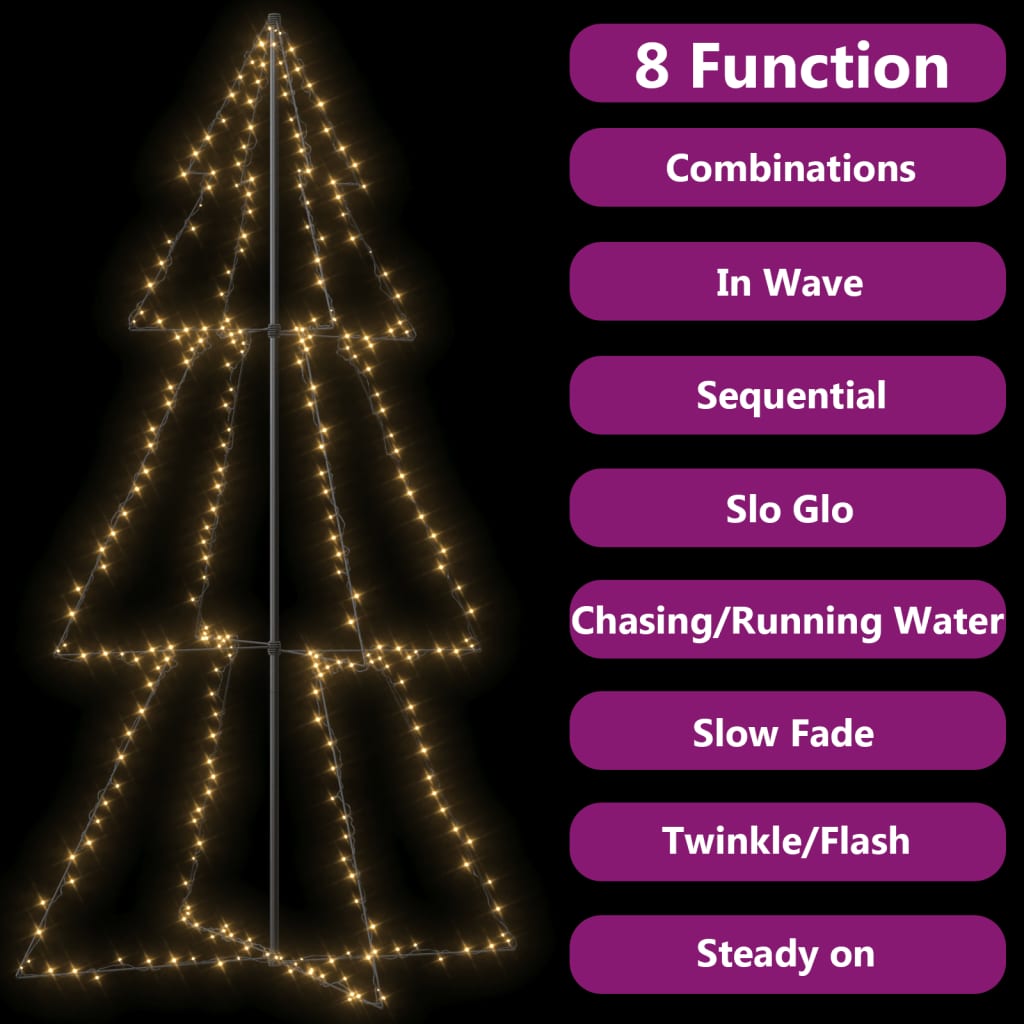 Kegelkerstboom 300 Led's Binnen En Buiten 120X220 Cm