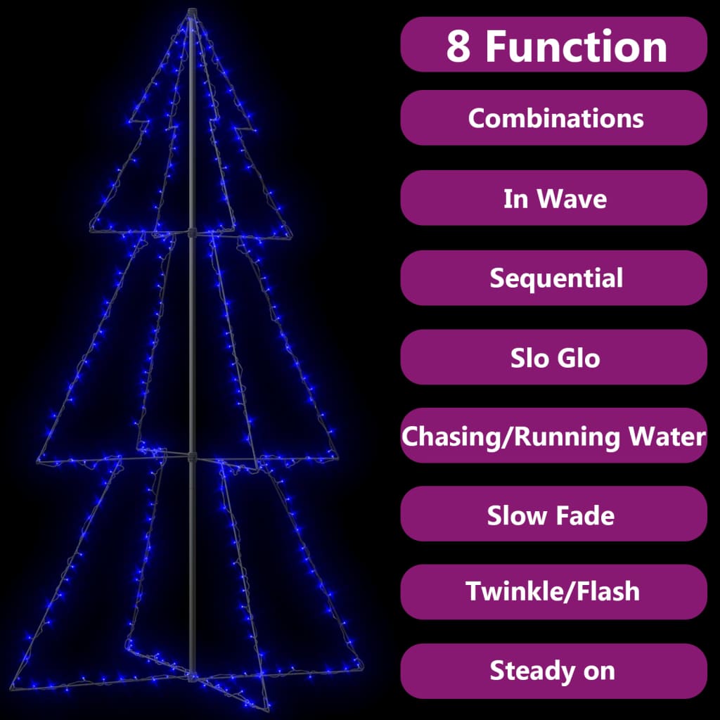 Kegelkerstboom 300 Led's Binnen En Buiten 120X220 Cm