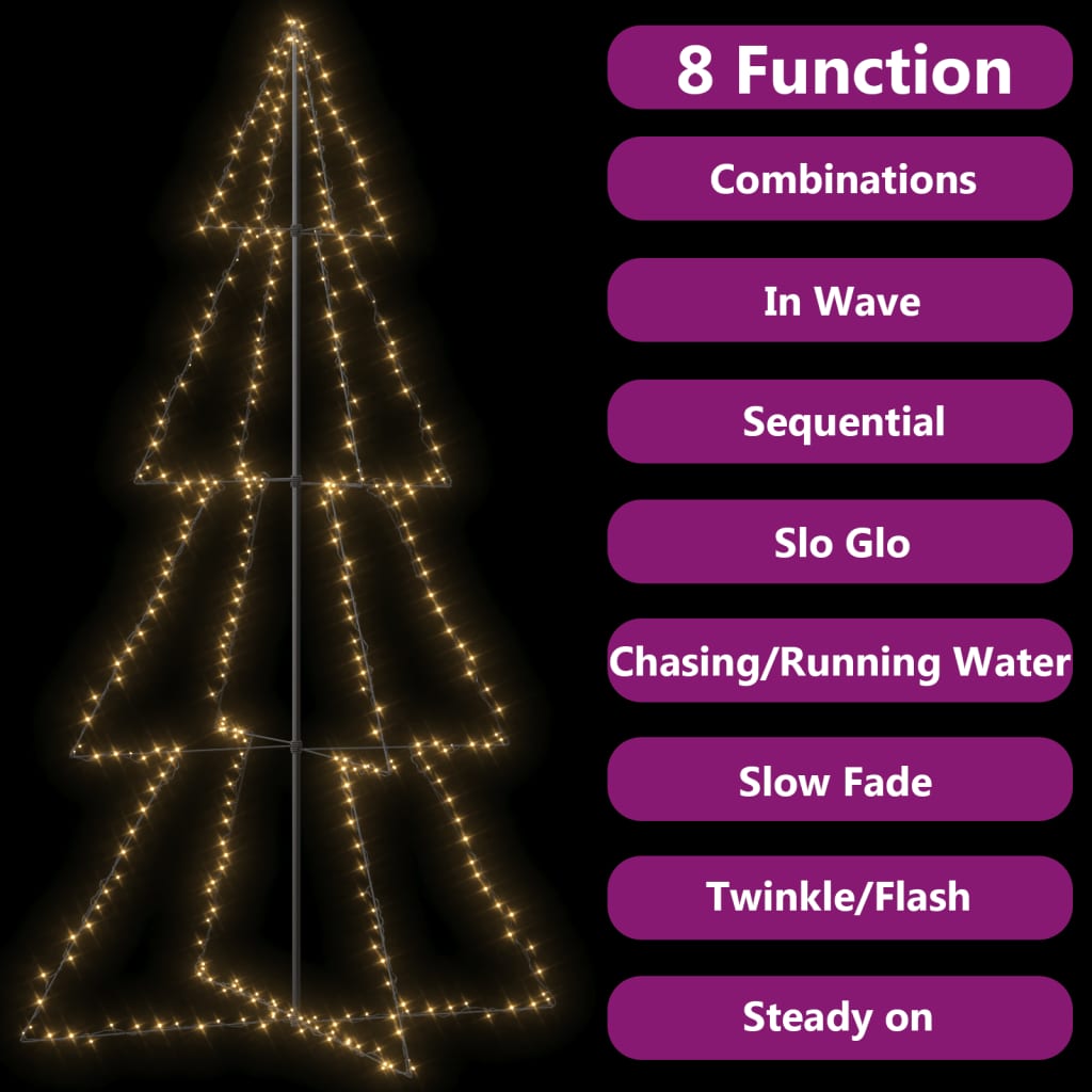 Kegelkerstboom 360 Led's Binnen En Buiten 143X250 Cm
