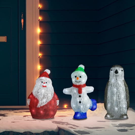 3-Delige Kerstfigurenset Led Binnen En Buiten Acryl