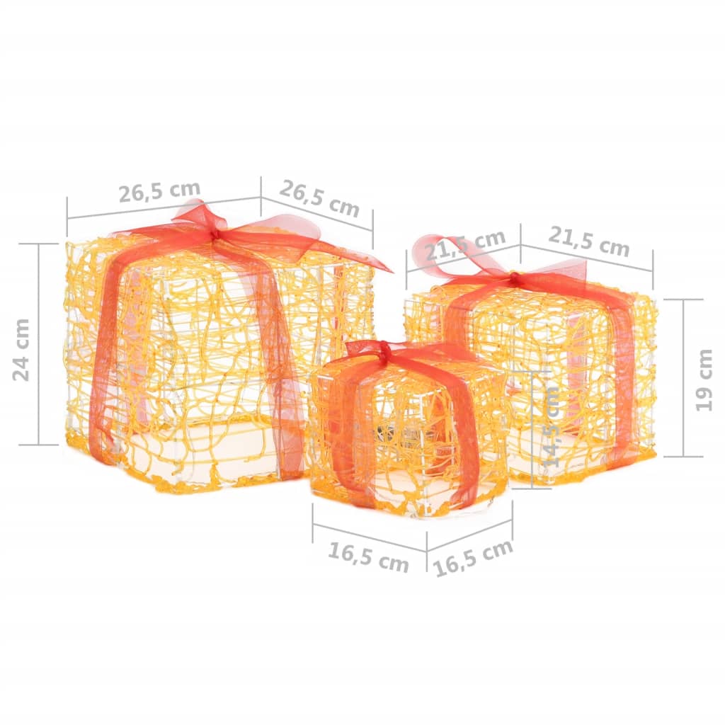 Kerstverlichting Geschenkdozen 3 St Decoratief Acryl Warmwit