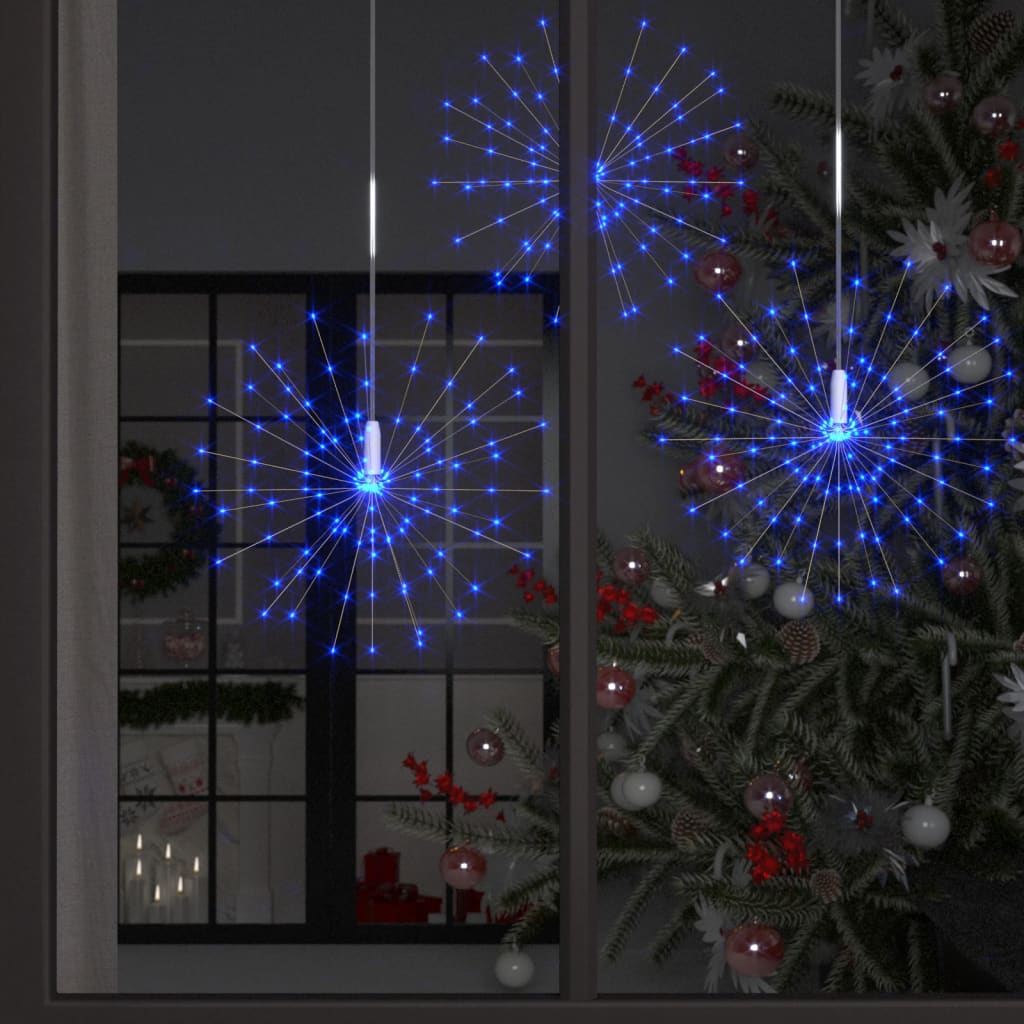 4 St Kerstverlichting Vuurwerk 560 Led's Buiten 20 Cm Blauw