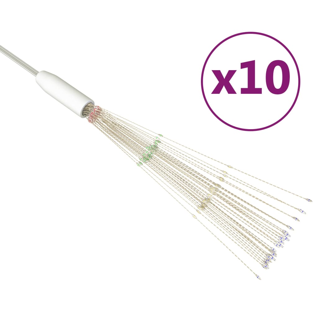 10 St Kerstverlichting Vuurwerk 1400 Led's 20 Cm Meerkleurig