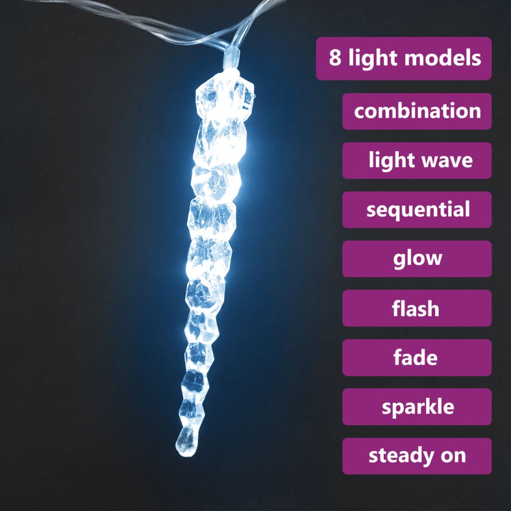 Kerstverlichting Ijspegel Met 40 Led's Acryl Koudwit