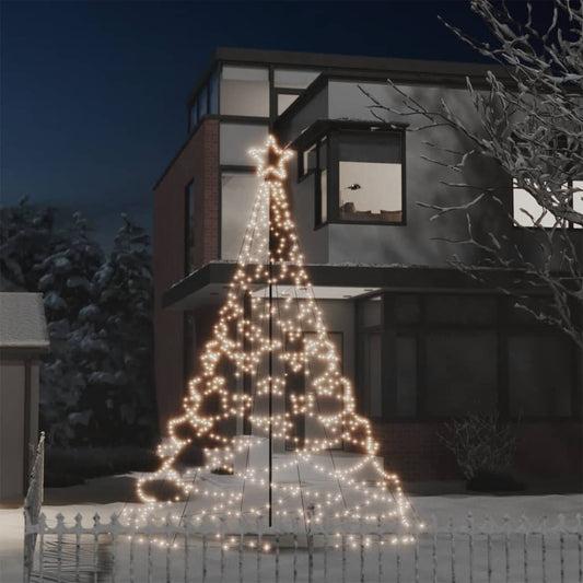 Kerstboom Met Metalen Paal En 500 Led's 3 M Warmwit