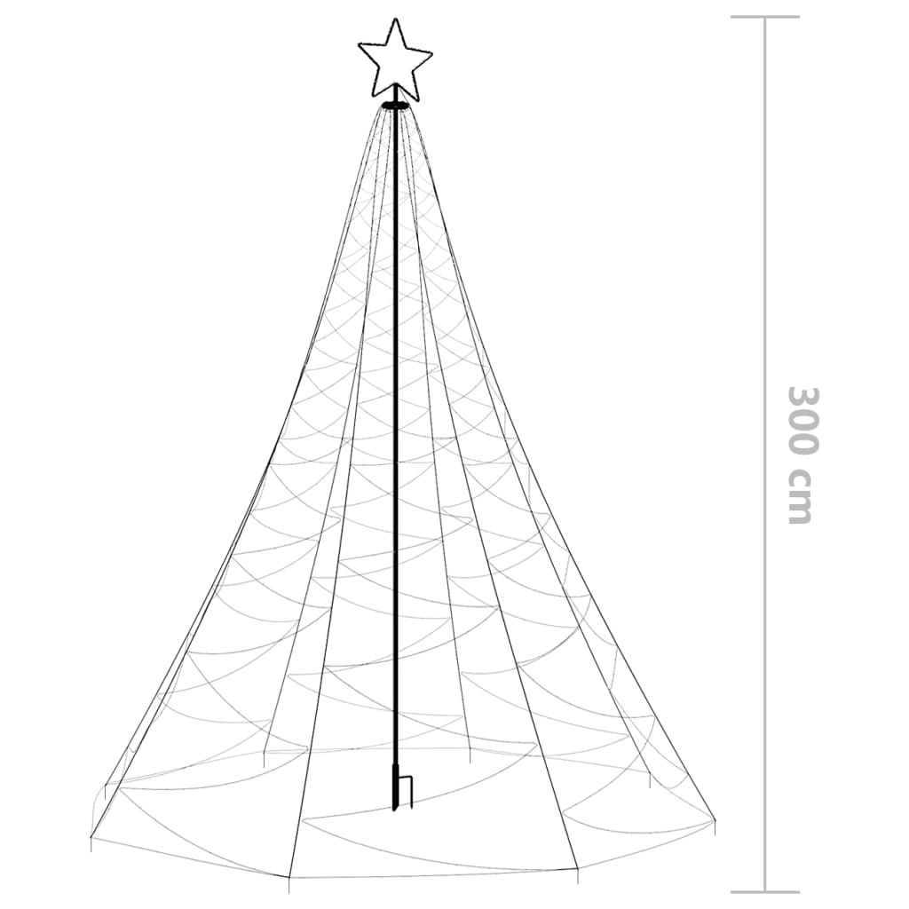 Kerstboom Met Metalen Paal En 500 Led's 3 M Koudwit