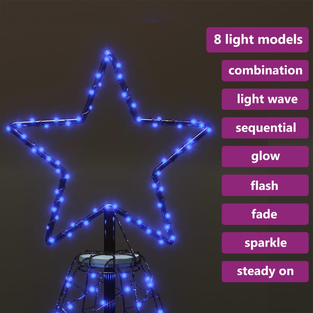 Kerstboom Met Metalen Paal En 500 Led's 3 M Blauw