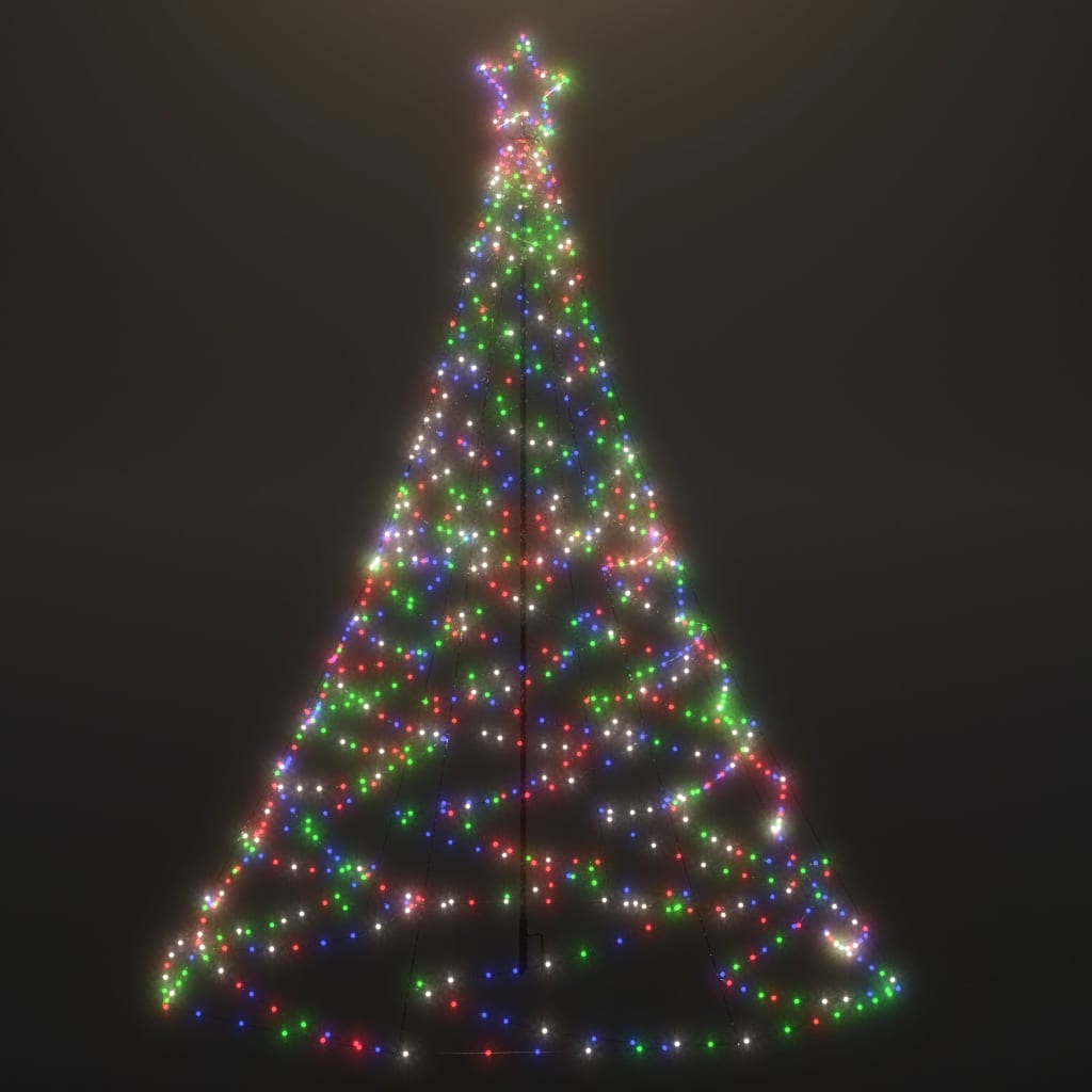 Kerstboom Met Metalen Paal En 500 Led's 3 M Meerkleurig