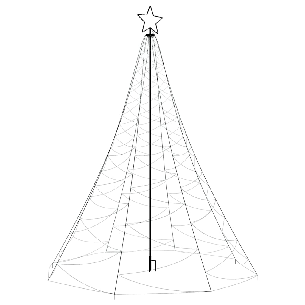 Kerstboom Met Metalen Paal En 1400 Led's 5 M Warmwit