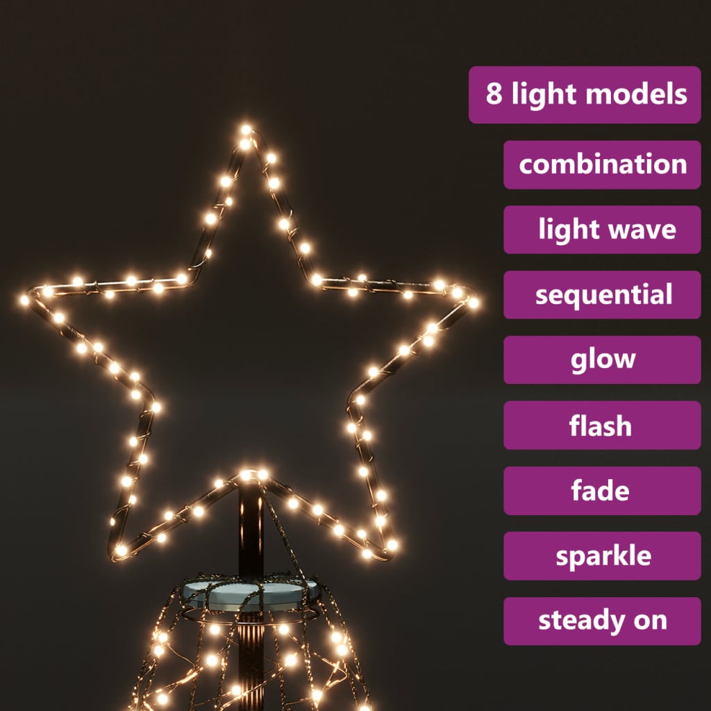 Kerstboom Met Metalen Paal En 1400 Led's 5 M Warmwit