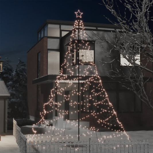 Kerstboom Met Metalen Paal En 1400 Led's 5 M Warmwit