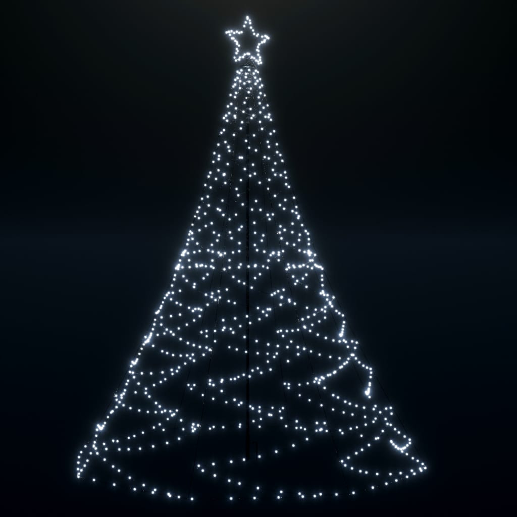 Kerstboom Met Metalen Paal En 1400 Led's 5 M Koudwit