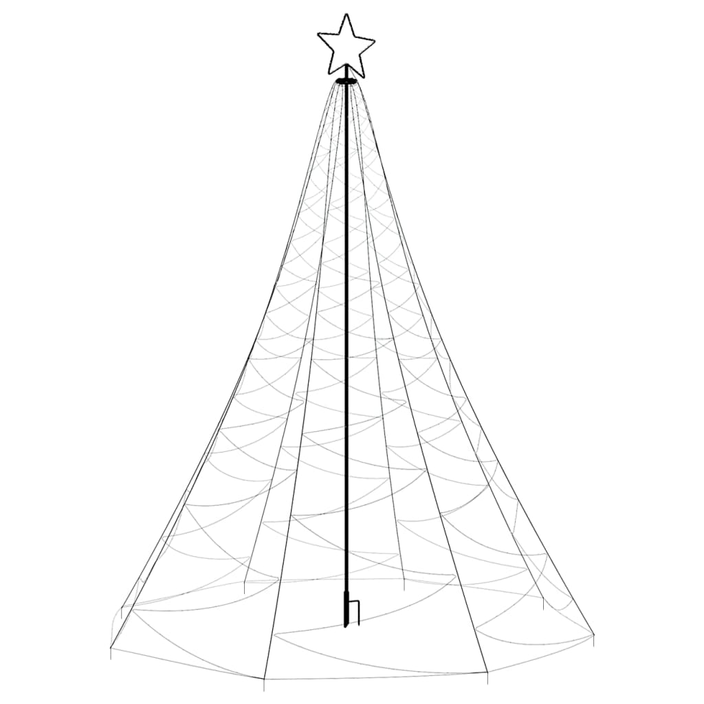Kerstboom Met Metalen Paal En 1400 Led's 5 M Koudwit