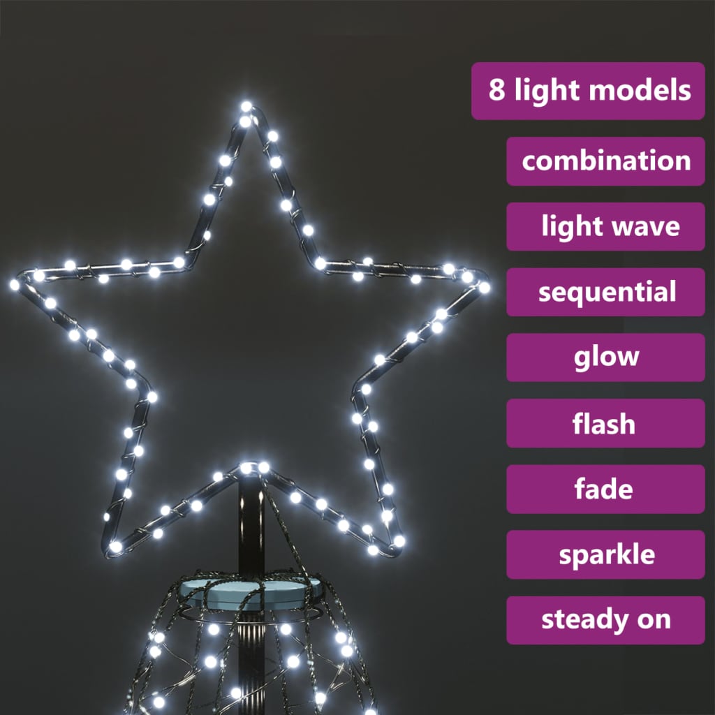 Kerstboom Met Metalen Paal En 1400 Led's 5 M Koudwit