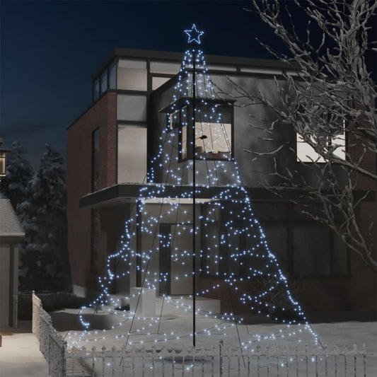 Kerstboom Met Metalen Paal En 1400 Led's 5 M Koudwit