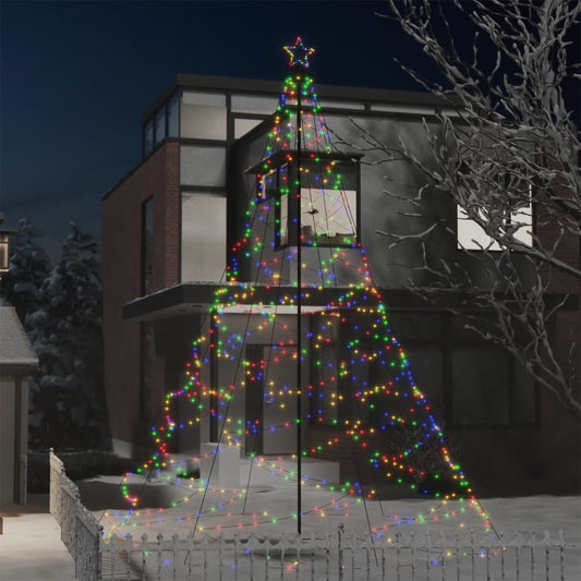 Kerstboom Met Metalen Paal En 1400 Led's 5 M Meerkleurig