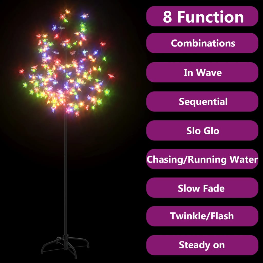 Kerstboom Met 120 Led's Meerkleurig Licht Kersenbloesem 150 Cm