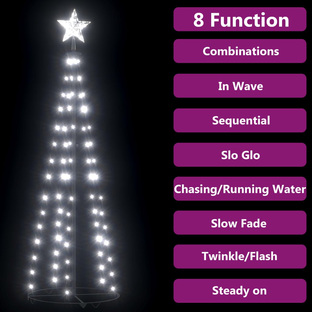Kegelkerstboom 70 Led's 50X120 Cm Koudwit