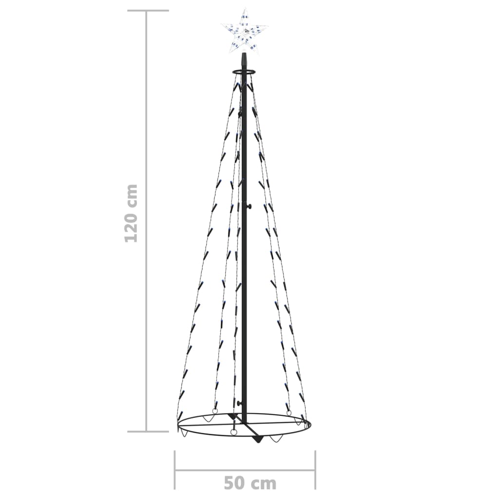 Kegelkerstboom 70 Led's 50X120 Cm Blauw