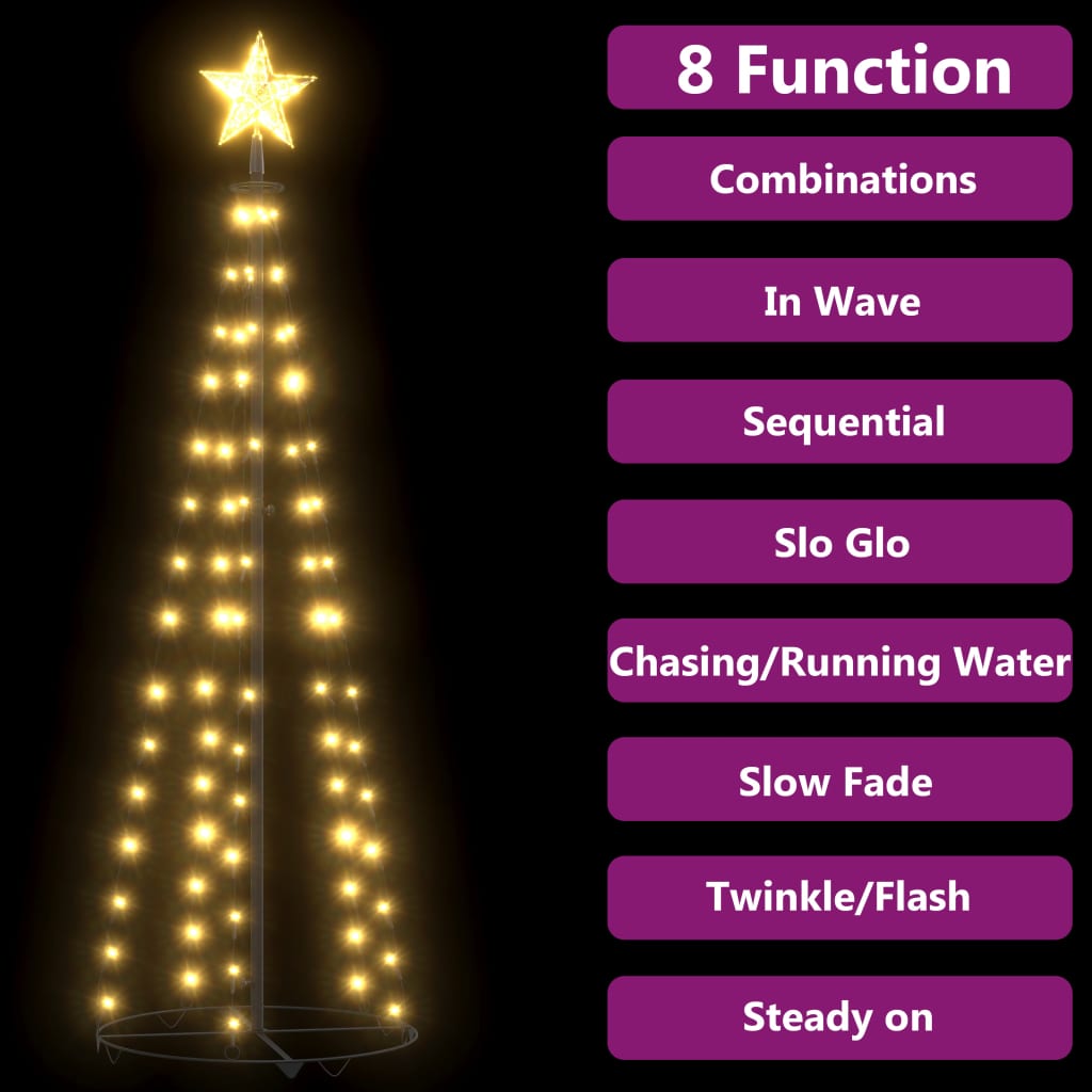 Kegelkerstboom 84 Led's 50X150 Cm Warmwit