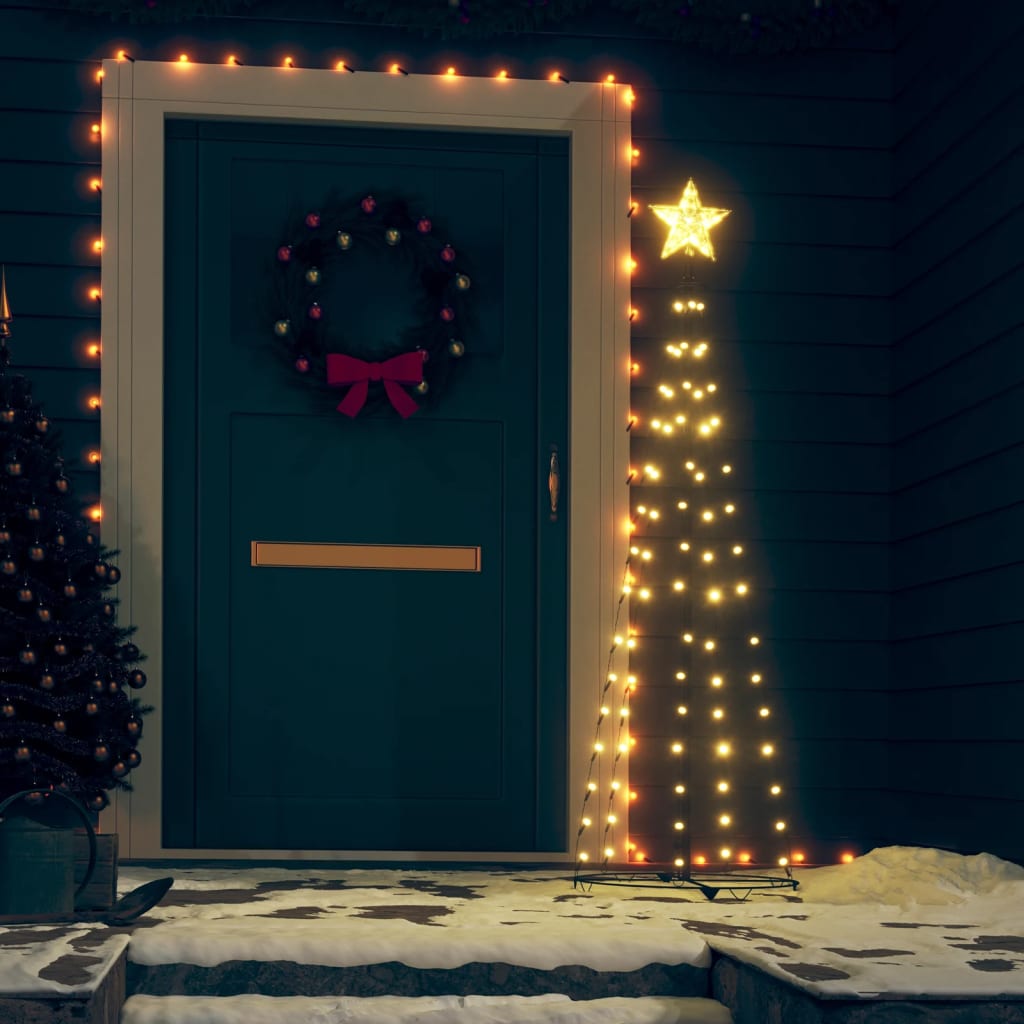 Kegelkerstboom 84 Led's 50X150 Cm Warmwit