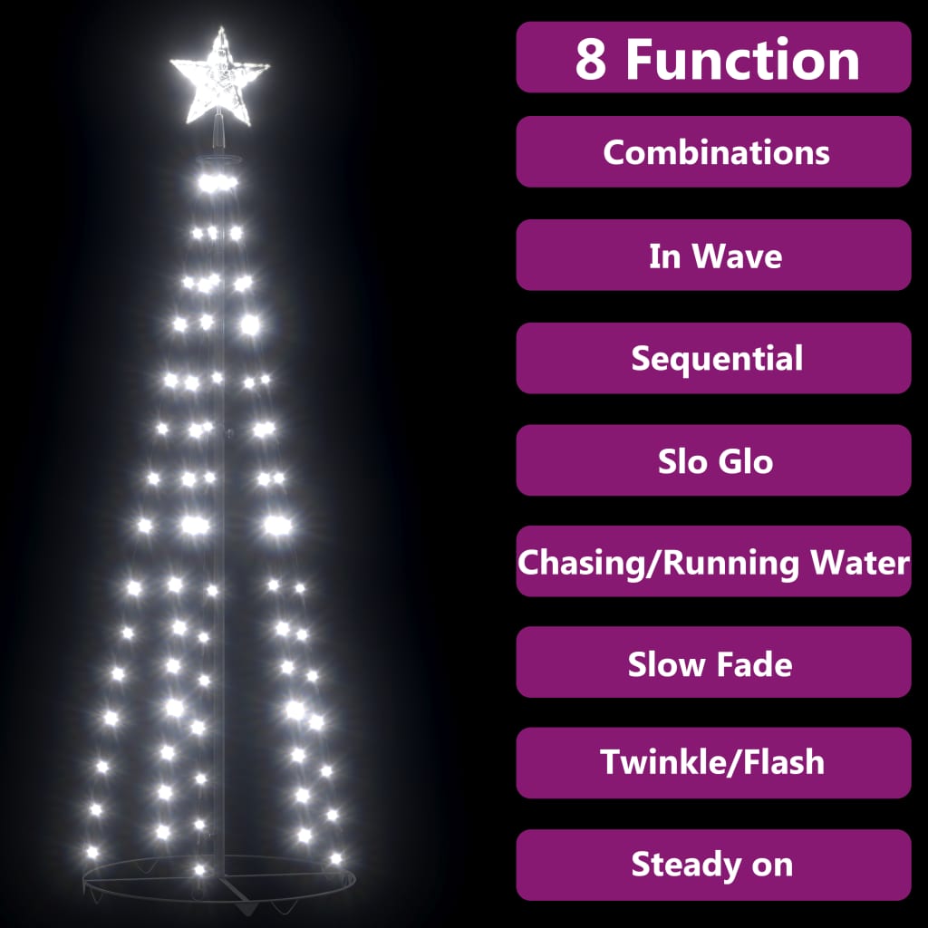 Kegelkerstboom 84 Led's 50X150 Cm Koudwit