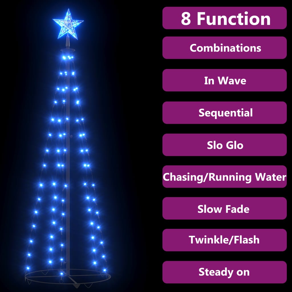 Kegelkerstboom 84 Led's 50X150 Cm Blauw