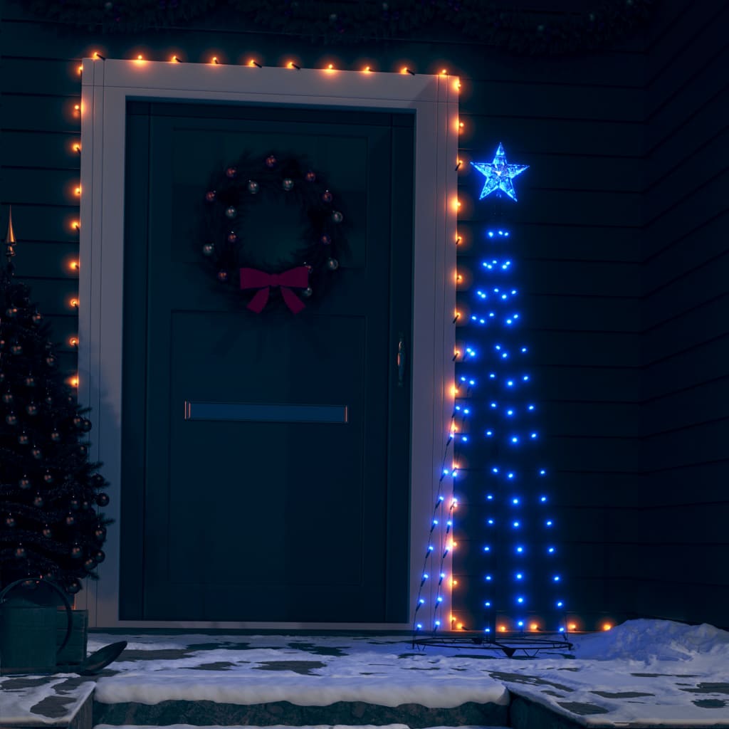 Kegelkerstboom 84 Led's 50X150 Cm Blauw