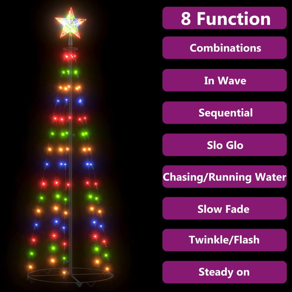 Kegelkerstboom 84 Led's 50X150 Cm Meerkleurig