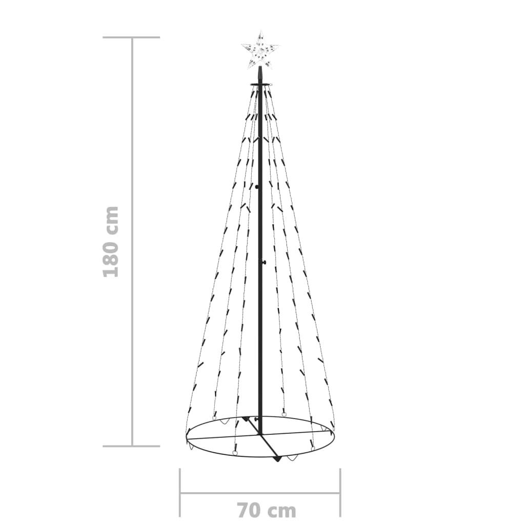Kegelkerstboom 100 Led's 70X180 Cm Koudwit