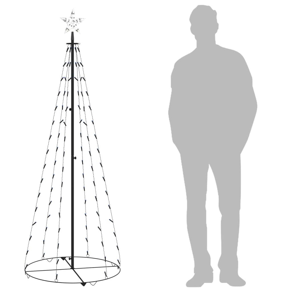 Kegelkerstboom 100 Led's 70X180 Cm Blauw