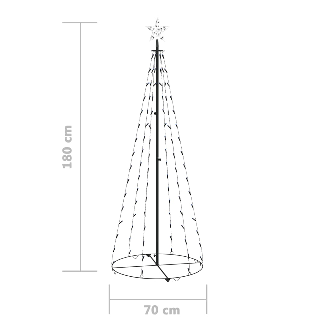 Kegelkerstboom 100 Led's 70X180 Cm Blauw